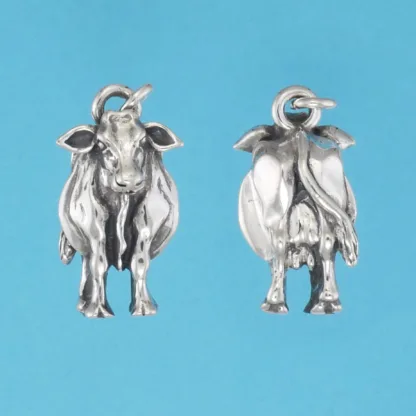Microsculptures 0395 Cow Silver Charm