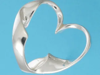 Microsculptures 0401 Floating Heart Silver Pendant