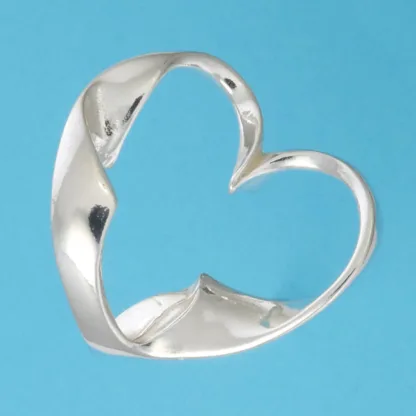 Microsculptures 0401 Floating Heart Silver Pendant