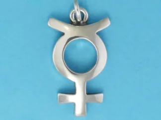 Microsculptures 0409 Mercury Symbol Silver Charm