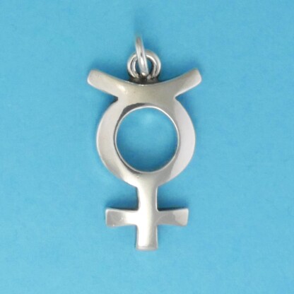 Microsculptures 0409 Mercury Symbol Silver Charm