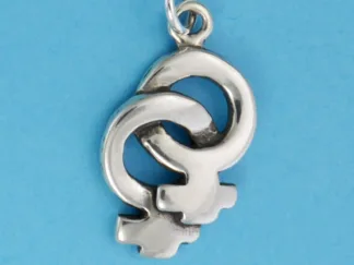 Microsculptures 0410B Linked Female Symbol Silver Charm