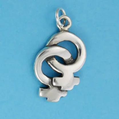 Microsculptures 0410B Linked Female Symbol Silver Charm