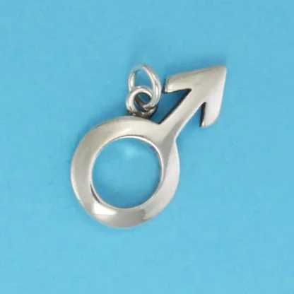 Microsculptures 0411 Mars Symbol Silver Charm