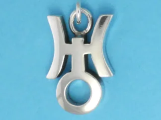 Microsculptures 0414 Uranus Symbol Silver Charm