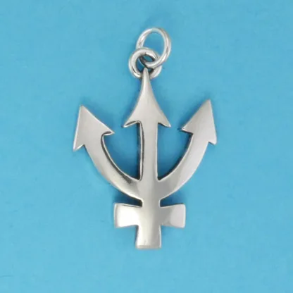 Microsculptures 0415 Neptune Symbol Silver Charm