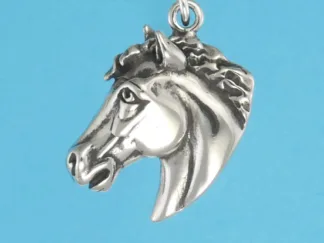 Microsculptures 0417 Horse Head Silver Charm