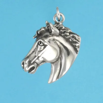 Microsculptures 0417 Horse Head Silver Charm