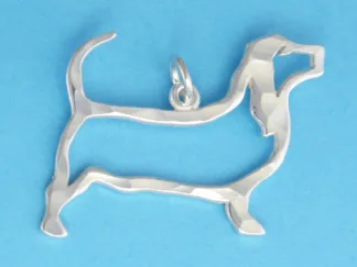 Microsculptures 0430 Basset Hound Silver Charm