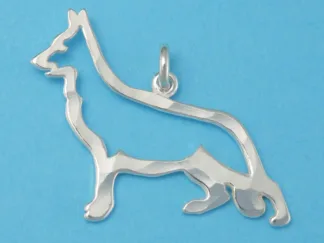 Microsculptures 0436 German Shepherd Silver Charm