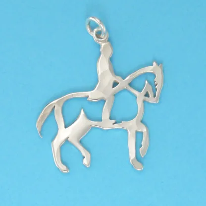 Microsculptures 0451 Dressage Horse Silver Pendant