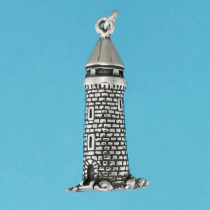 Microsculptures 0455 Medieval Tower Silver Charm