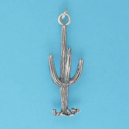 Microsculptures 0458 Saguaro Cactus Silver Pendant