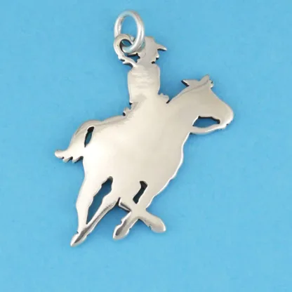 Microsculptures 0472 Barrel Racer Silver Charm