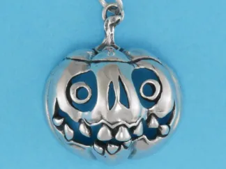 Microsculptures 0474 Jack O'Lantern Silver Pendant
