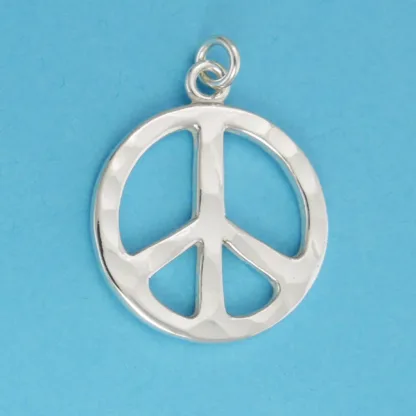Microsculptures 0481 Peace Sign Silver Charm-Large