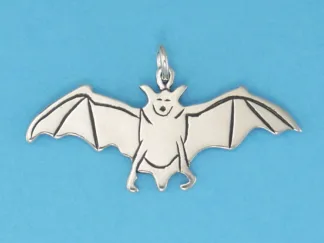 Microsculptures 0492 Bat Silver Charm
