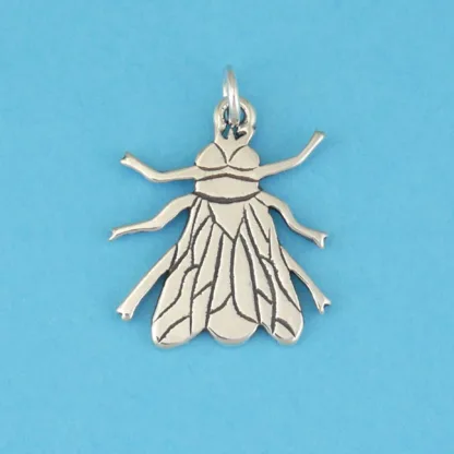Microsculptures 0493 Fly Silver Charm