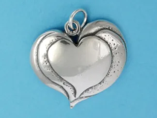 Microsculptures 0498 Triple Heart Silver Charm