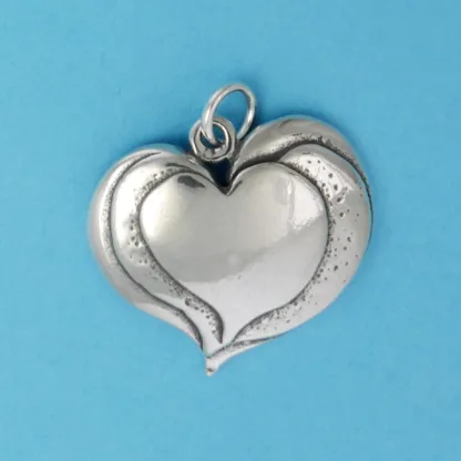 Microsculptures 0498 Triple Heart Silver Charm