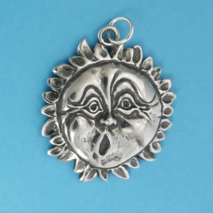 Microsculptures 0501 Sun Face Silver Charm