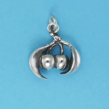 Microsculptures 0502 Cherries Silver Charm