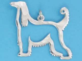 Microsculptures 0537 Afghan Hound Silver Charm