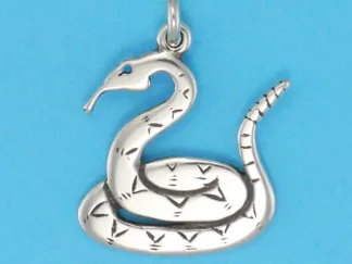 Microsculptures 0554 Coiled Rattlesnake Silver Charm