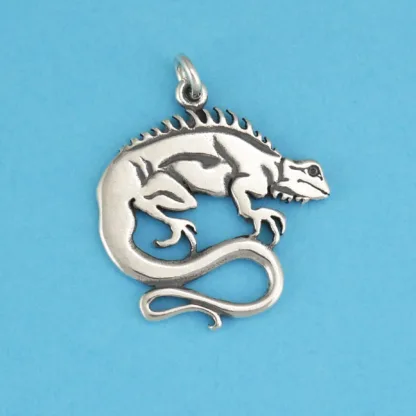 Microsculptures 0556 Iguana Silver Charm