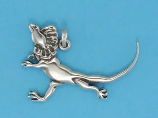 Microsculptures 0557 Frilled Lizard Silver Charm