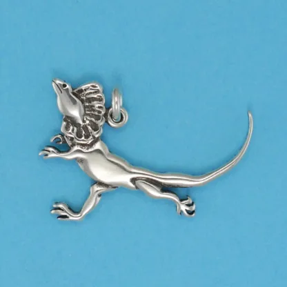 Microsculptures 0557 Frilled Lizard Silver Charm
