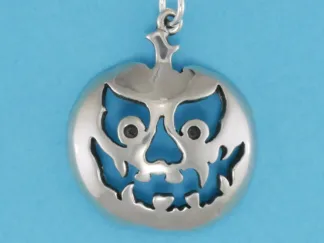 Microsculptures 0562 Jack O'Lantern Silver Pendant