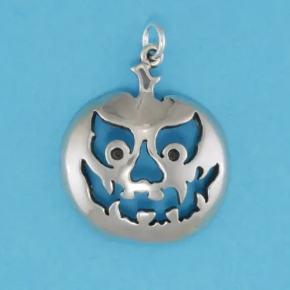 Microsculptures 0562 Jack O'Lantern Silver Pendant