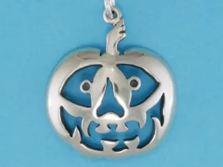 Microsculptures 0563 Jack O'Lantern Silver Pendant