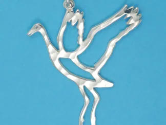 Microsculptures 0566 Dancing Crane Silver Charm