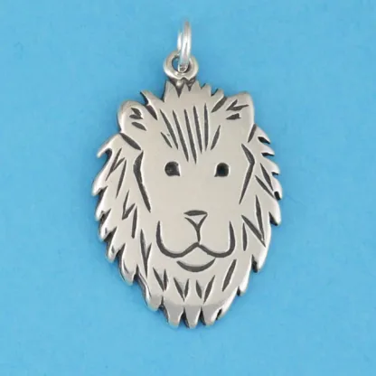 Microsculptures 0573 Lion Face Silver Charm