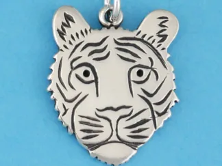 Microsculptures 0574 Tiger Face Silver Charm