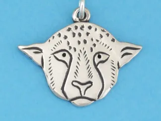 Microsculptures 0575 Cheetah Face Silver Charm