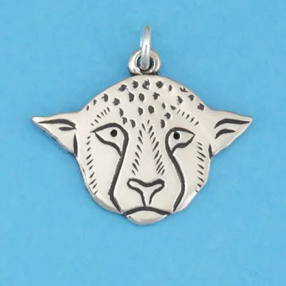 Microsculptures 0575 Cheetah Face Silver Charm