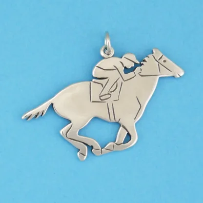 Microsculptures 0582 Race Horse Around the First Turn Silver Charm