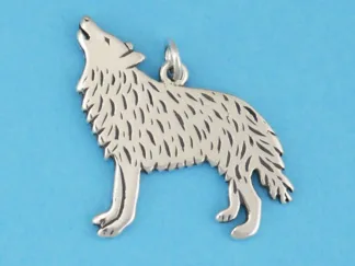 Microsculptures 0585 Howling Wolf Silver Charm