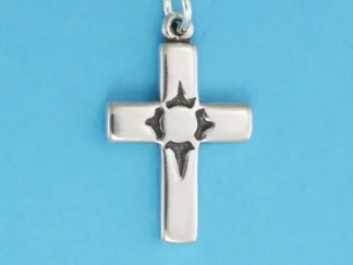 Microsculptures 0603 Rosette Cross Silver Charm