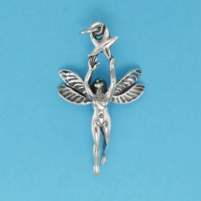 Microsculptures 0614 Fairy with Star Silver Charm