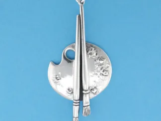 Microsculptures 0615 Color Palette & Brushes Silver Pendant