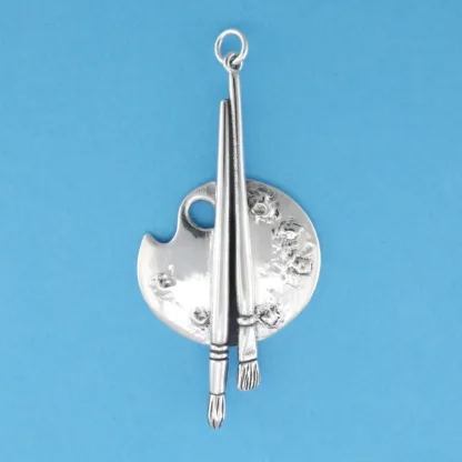 Microsculptures 0615 Color Palette & Brushes Silver Pendant
