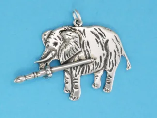 Microsculptures 0616 Elephant Painting Silver Charm