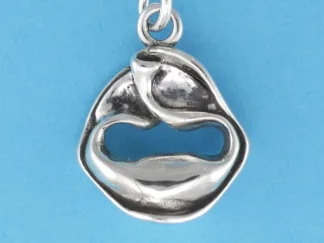 Microsculptures 0652 Tortellini Pasta Silver Charm