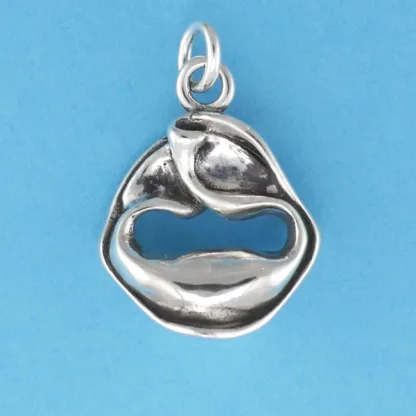 Microsculptures 0652 Tortellini Pasta Silver Charm