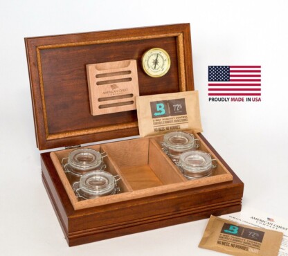 WoodTop Cannbisdor, Medium Cannabis Humidor Heritage Cherry