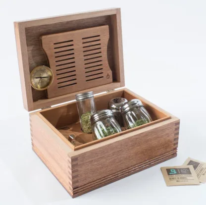 Cannbisdor, Medium Cannabis Humidor Natural Mahogany